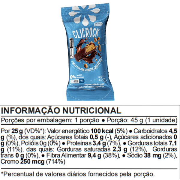 Whey Protein Isolado Zero Lactose Lowcarb GlicProtein 450g + Caixa 12und GlickRock