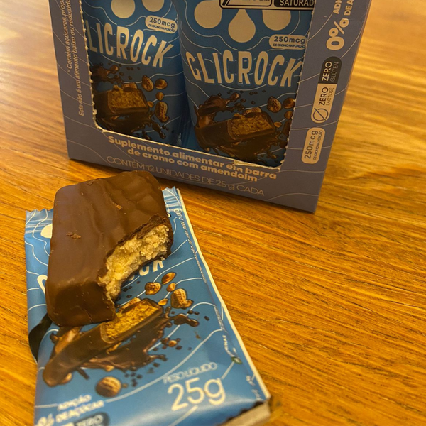 Whey Protein Isolado Zero Lactose Lowcarb GlicProtein 450g + Caixa 12und GlickRock