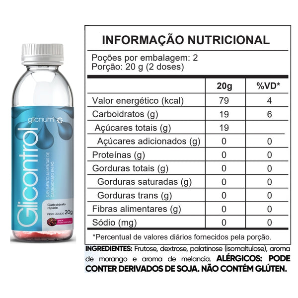 COMBO 20 GARRAFINHAS GLICONTROL