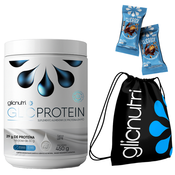 GlicProtein Isolado Zero Lactose Low Carb 450g + Sacochila Versátil e 2und do Glickrock
