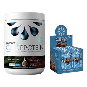 Whey Protein Isolado Zero Lactose Lowcarb GlicProtein 450g + Caixa 12und GlickRock