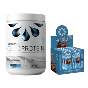 Whey Protein Isolado Zero Lactose Lowcarb GlicProtein 450g + Caixa 12und GlickRock